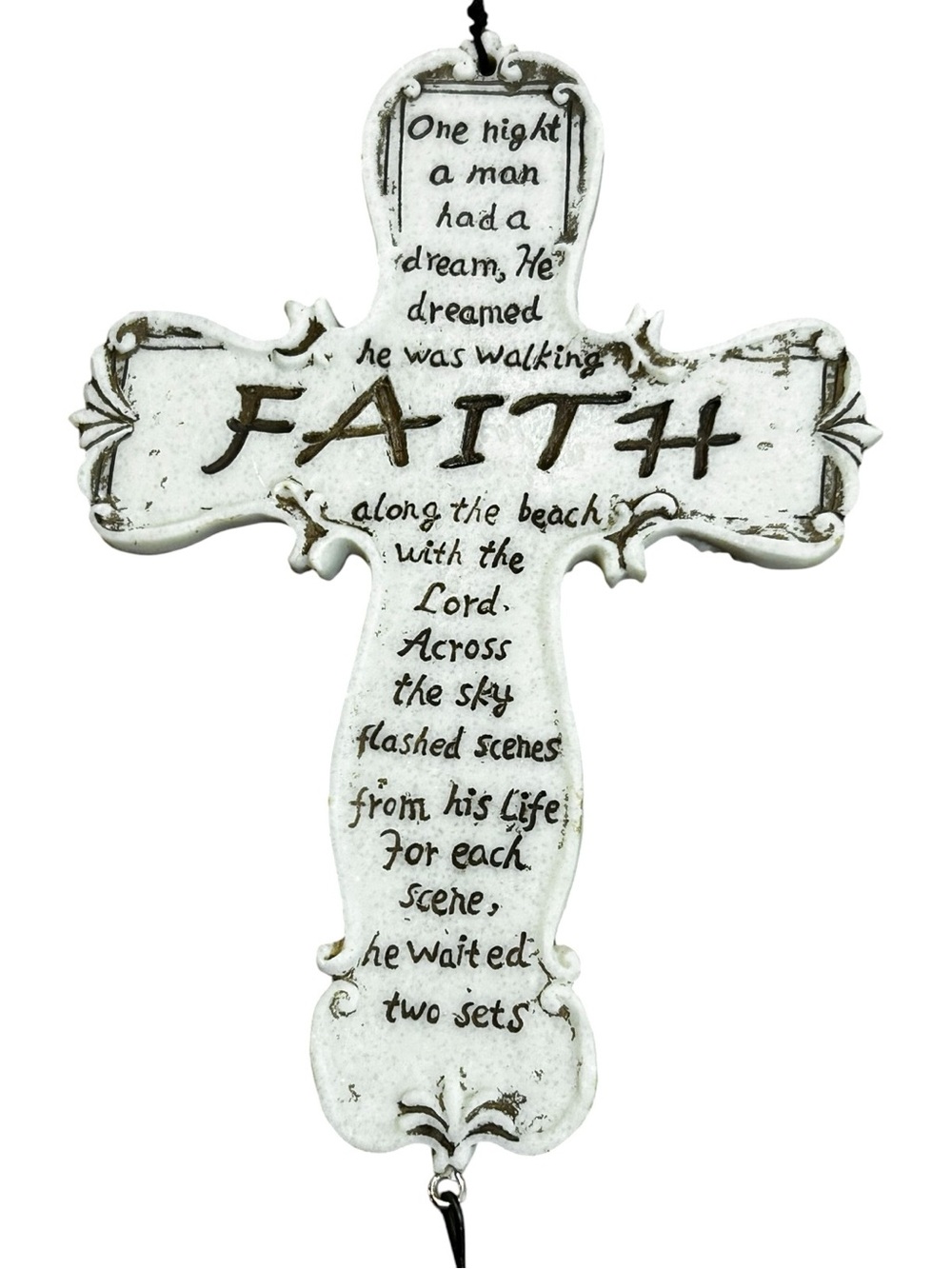 💟 Faith Cross Wind Chime Footprints Prayer